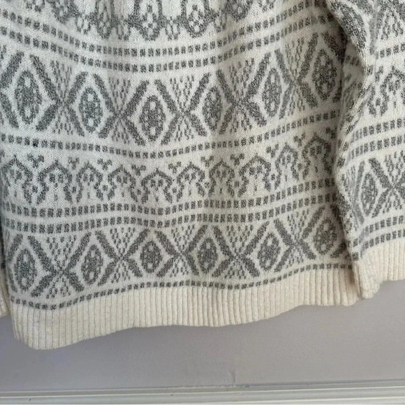 J. Jill Fair Isle Barley Multi Crewneck Ivory/Grey Knit Sweater Sz S Petite GUC - Picture 5 of 8